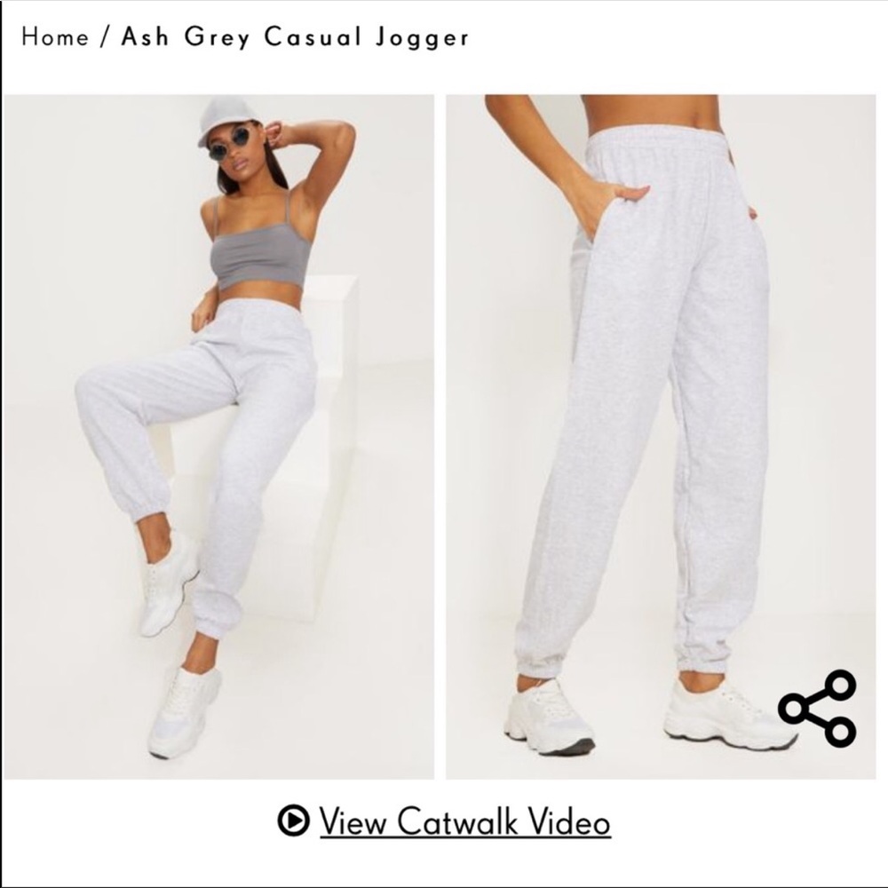 Pretty little thing ash grey joggers